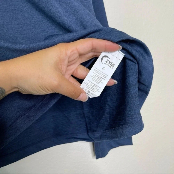 Zyia Mens Navy ZZZ Comfy 1/4 Zip Pullover Sweatshirt Top Size Large - Picture 8 of 13